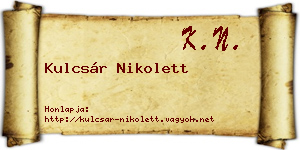 Kulcsár Nikolett névjegykártya